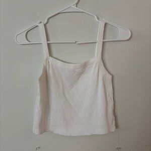 glassons white ribbed cropped tank top🤍